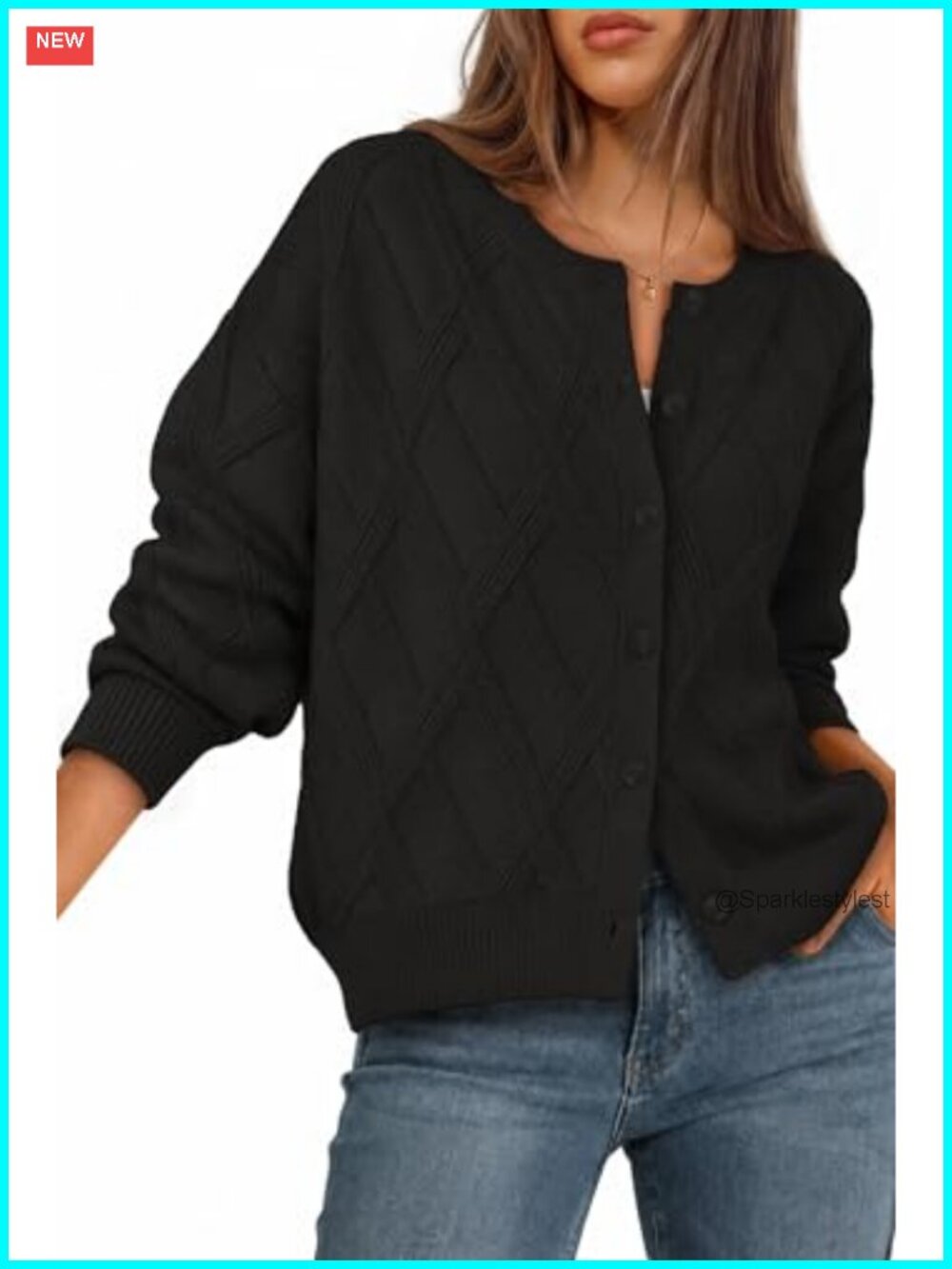 MEROKEETY Cable Knit Cardigan Button Down Lightweight Fall Sweater